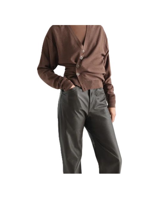 LEMAIRErelaxed twisted cardigan in merino blend Lemaire | PO0052LK1063BR310 SHITAKE